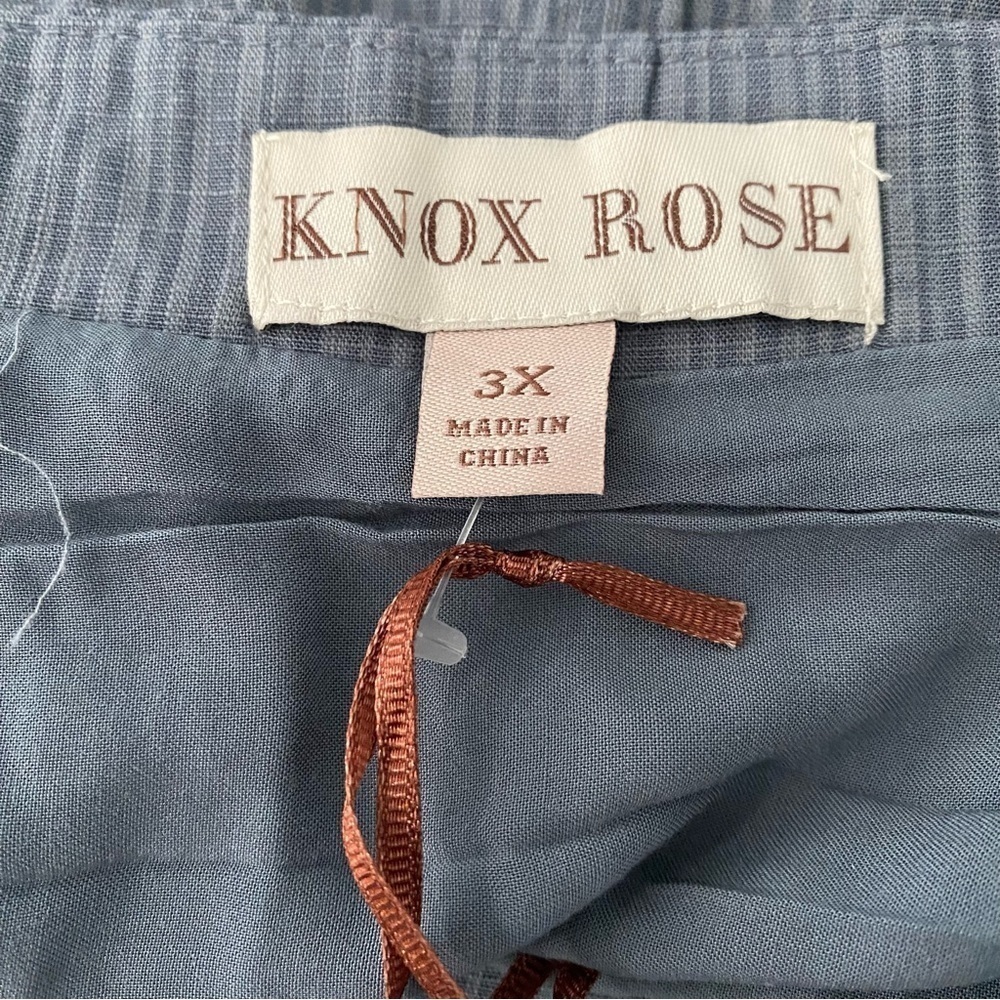 Women’s Ruffle Sleeve Embroidered Tiered Midi Dress Knox Rose Blue Size 3X - Picture 8 of 11